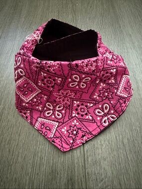 Pink Bandana-Style Pet Scarf with Pattern